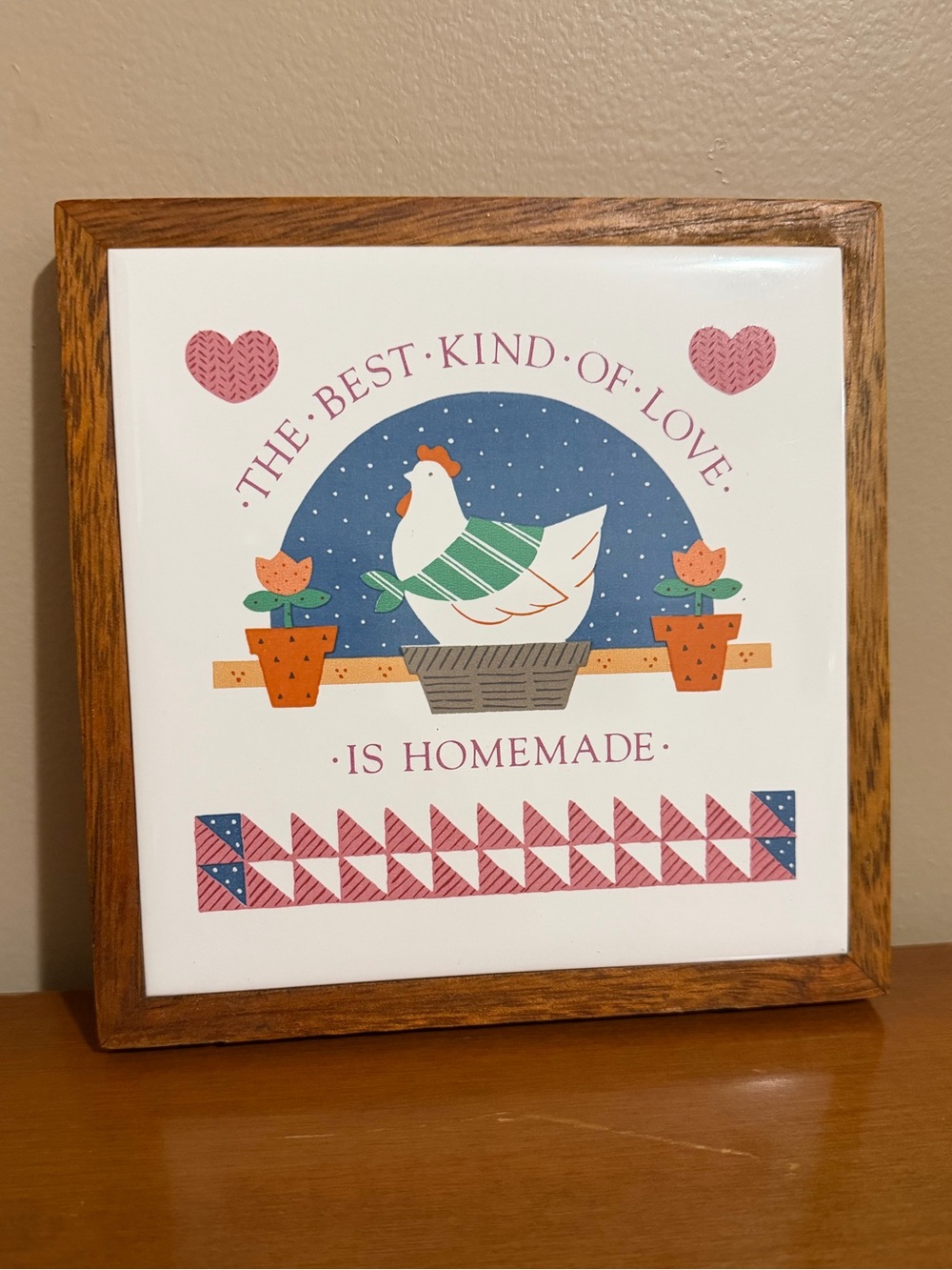 Vintage Hallmark Chicken Tile Trivet Cottagecore Country Kitchen Decor